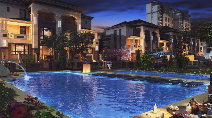 三维动画《莲花湖东景城》房地产宣传片